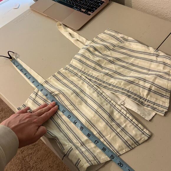 Marc Jacobs White Cotton Silk Pinstripe Hook Closure Corset Tank Top Size 8 - Picture 9 of 10